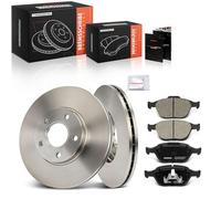 Frankberg 2 dischi freno + 4 pastiglie freno asse anteriore compatibile con Tourneo Connect 1.8L 2002-2013 Transit Connect P65 P70 P80 1.8L 2002-2013 Replace# 2T141125CC