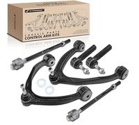 Frankberg 2 x bracci trasversali con giunto di supporto + 2 x testa del tirante anteriore interno esterno compatibile con Escalade 5.3L 2001-2005 Replace# K80669, K80670