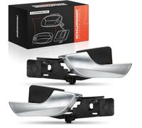 Frankberg 2x Maniglia della porta Interno Anteriore sinistro Destro Plastica cromata argento Compatibile con Giulietta 940 Compatto 2010-2016 Replace# 156092167