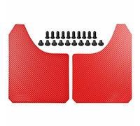 Frankberg 2X Parafanghi universali auto Paraspruzzi davanti e dietro Compatibili con Station Wagon Berlina SUV Compatta Cabriolet Coupé MPV Pickup Camion Tutti tipi di Carrozzeria Rosso 390 * 298 mm