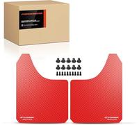 Frankberg 2X Parafanghi universali per auto Paraspruzzi Tagliabili Anteriori Posteriori Compatibili con Cabriolet MPV Pickup Berlina Station wagon SUV Compatto Coupé Camion Rosso 390 * 298 mm