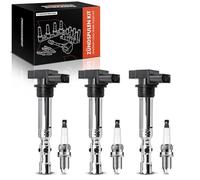 Frankberg 3x Bobine di accensione Modulo di accensione Compatibile con Polo 9A 9N 1.2 Fox Compatto 5Z1 5Z3 5Z4 1.2 Fabia I 6Y2 1.2 Ibiza III 6L1 1.2 Fabia II Combi 545 1.2 Replace# 03D905115
