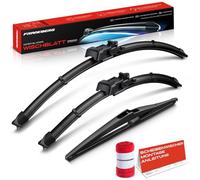 Frankberg 3x Spazzole Tergicristallo 575mm/375mm/300mm,Ant./Post. | Compatibile con Juke F16; incluso indicatore di usura und panno per la pulizia