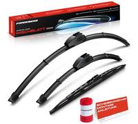 Frankberg 3x Spazzole Tergicristallo 650mm/450mm/350mm,Ant./Post. | Compatibile con Civic X Hatchback FC FK; incluso indicatore di usura und panno per la pulizia