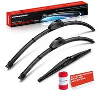 Frankberg 3x Spazzole Tergicristallo 650mm/500mm/300mm,Ant./Post. | Compatibile con Land Cruiser Prado J15, Discovery Sport L550; incluso indicatore di usura und panno per la pulizia