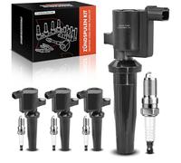 Frankberg 4 bobine di accensione + 4 candele di accensione a benzina, compatibili con Focus C-Max DM2 Focus II Turnier DA DS FFS Mondeo IV Turnier BA7 S-Max WA6 di ricambio # 4M5Z12029BA