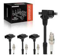 Frankberg 4x Bobina di accensione + 4x Candela di accensione Benzina 3 poli Compatibile con Carisma DA 1.8L 1997-2004 Pajero Pinin H6W H7W 1.8L 2.0L 1999-2005 Replace# MD344196