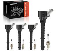 Frankberg 4x Bobina di accensione + 4x Candela di accensione Benzina Compatibile con Giulietta 940 1.4L 500X 334 1.4L Renegade SUV B1 BU BV 1.4L Cono 955 1.4L Punto 199 1.4L Replace# 55263679