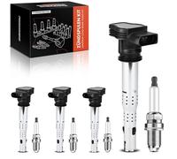Frankberg 4x Bobina di accensione Modulo di accensione Benzina Compatibile con A4 Avant 8K5 1.8L Golf VI 5K1 2.0L O.c.t.a.v.i.a II Combi 1Z5 1.8L A4 8K2 1.8L TT 8J3 2.0L Replace# BKR7EIX