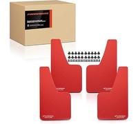 4X Paraspruzzi Universali Auto Paraspruzzi Rosso Compatibile con Hatchback Sedan SUV Convertibile Coupe MPV Pickup 360mm * 210mm