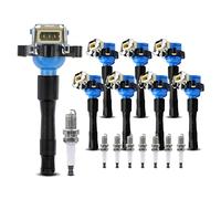 Frankberg 8 bobine di accensione + candele compatibili con 3 E36 E46 1993-2002 5 E39 1995-2004 7 E38 1995-2001 8 E31 1996-1999 X5 E53 2000-203 Z3 E3 6 1997-2003