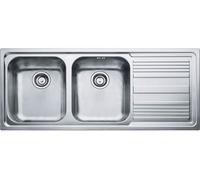 Franke 101.0085.849 1 lavello per cucina ad incasso modello logica line 2 vasche a sinistra misura 116x50 cm in acciaio inox