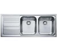 Franke 101.0150.821 lavello per cucina ad incasso modello logica line 2 vasche a destra misura 116x50 cm in acciaio inox