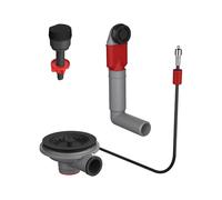 FRANKE 112.0658.197 Set di valvole nere con manopola e troppopieno rotondo/pezzo di ricambio lavandino/scarico