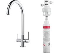 Franke 160.0702.660, Rubinetto da cucina per acqua filtrata Lina Clear Water, Chrome