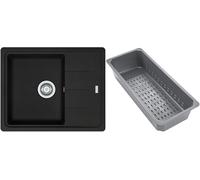 Franke Basis lavello in granito con inserto gocciolatoio 62x50 cm nero 114.0741.958