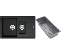 Franke Basis lavello in granito con inserto gocciolatoio 78x50 cm grigio/grafite/inox 114.0743.071