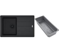 Franke Basis lavello in granito con inserto gocciolatoio 78x50 cm grigio/grafite/inox 114.0743.084