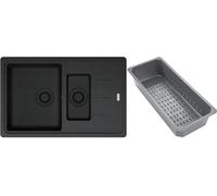 Franke Basis lavello in granito con inserto gocciolatoio 78x50 cm grigio/grafite/inox 114.0743.086