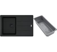 Franke Basis zlewozmywak granitowy z wkładką ociekową 78x50 cm czarny 114.0741.964