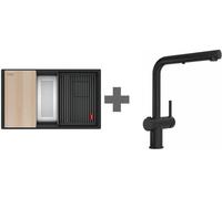 Franke Kanon lavello con rubinetto e accessori nero/nero 125.0749.687