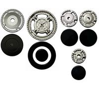 Franke - Kit 5 bruciatori Sabaf completi di piattelli spartifiamma 4 fuochi + tripla corona per cucina piano cottura 5 fuochi - Made in Italy - FR02