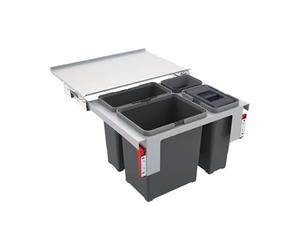 Franke Kitchen Systems 121.0200.680 - Pattumiera Garbo 60-3, 56,2 x 39,9 x 36,0 cm, Colore: Grigio