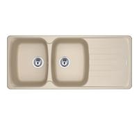 Franke - Lavello a due vasche con gocciolatoio AZG 621 finitura avena da 116x50cm