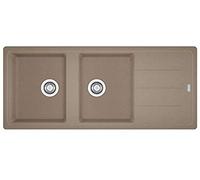 Franke - Lavello a due vasche con gocciolatoio BFG 621 finitura oyster da 116x50cm