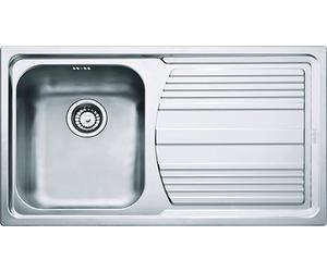 Franke Lavello Cucina 1 Vasca da Incasso con Gocciolatoio a Destra Larghezza 86 Cm Materiale Acciaio Inox Spazzolato Serie Logica Line LLX 611-L - 101.008...