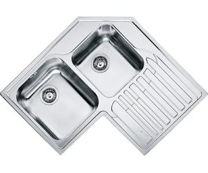 Franke Lavello Cucina 2 Vasche da Incasso con Gocciolatoio ad Angolo Destra Larghezza 83 Cm materiale Acciaio Inox Serie Angolo colore Acciaio - 101.0001.044