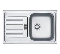 Franke - Lavello da incasso in acciaio inox con 1 Vasca e gocciolatoio lino, EFL 614 - 78 euroform