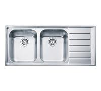 Franke Lavello due vasche con gocciolatoio a destra Neptune NEX 221 127.0059.718 finitura inox satinato da 116,4x51,4 cm