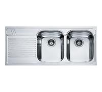 Franke Lavello due vasche con gocciolatoio a sinistra Armonia AMX 621 101.0022.382 inox satinato da 116x50 cm