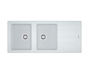 Franke: Lavello due vasche con gocciolatoio Boston BFG 621 114.0276.593 finitura fragranite bianco da 116x50 cm