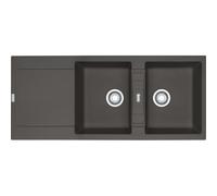 Franke Lavello due vasche con gocciolatoio Maris Incasso MRG 621 114.0714.184 finitura grigio ardesia da 116x50 cm