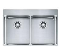 Franke Lavello due vasche Franke Box Incasso Semifilo/Filotop BXX 220 36-36 TL 127.0369.314 finitura inox satinato da 77x51 cm
