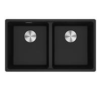 Franke Lavello due vasche Vasche Sottotop Maris MRG 120-35-35 125.0686.732 finitura fragranite nero da 75.3x43.3 cm