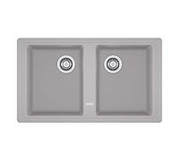 Franke - Lavello in fragranite a due vasche BFG 620 finitura alluminio da 86x50cm