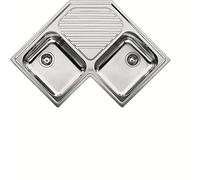 FRANKE Lavello PNX621-E 2 Vasche Gocciolatoio ad Angolo Dimensioni 83 x 83 cm Colore Inox Satinato Serie Angolo