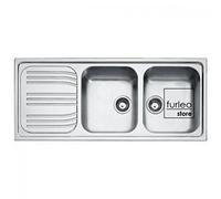 FRANKE Lavello Radar inox RRX621 cm 116 2 vasche e gocciolatoio laterale - Bordo slim acciaio da incasso (Gocciolatoio a SINISTRA)