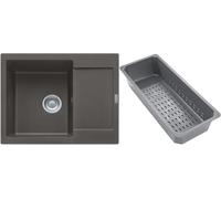 Franke Maris lavello in granito con inserto gocciolatoio 62x50 cm grigio/grafite/inox 114.0741.966