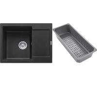 Franke Maris lavello in granito con inserto gocciolatoio 62x50 cm grigio/grafite/inox 114.0741.967