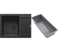 Franke Maris lavello in granito con inserto gocciolatoio 62x50 cm grigio/grafite/inox 114.0743.089