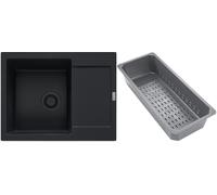 Franke Maris lavello in granito con inserto gocciolatoio 62x50 cm nero 114.0741.969
