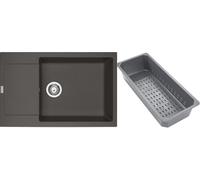 Franke Maris lavello in granito con inserto gocciolatoio 78x50 cm grigio/grafite/inox 114.0741.974