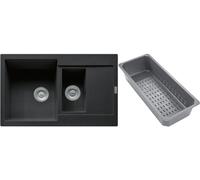 Franke Maris lavello in granito con inserto gocciolatoio 78x50 cm grigio/grafite/inox 114.0743.075