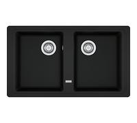 Franke MX Lavello due vasche Boston BFG 620 114.0661.715 finitura fragranite black matt da 86x50 cm