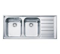 Franke MX Lavello due vasche con gocciolatoio a destra Neptune NEX 221 127.0059.718 finitura inox satinato da 116,4x51,4 cm