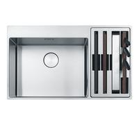Franke MX Lavello una vasca con vano accessorio a destra Box Center BWX 220-54-27 127.0538.259 finitura inox satinato da 86x5